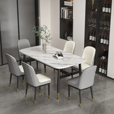 Luxury Dining Table Set 1 Table+4 Chairs Dining Table Set Home Living Furniture 餐桌