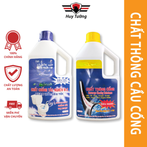 Chất thông bồn cầu đậm đặc dung dịch siêu mạnh sử lý thông tắc công bồn cầu và khử mùi hôi trong 2 phút - Huy Tưởng