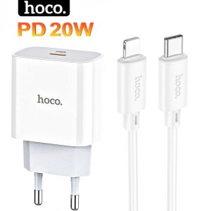Bộ sạc HOCO type c tiêu chuẩn pd20w dòng 2024 c104a hỗ trợ sạc nhanh dùng cho iphone samsung xiaomi