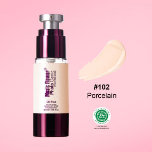 Music Flower Asas Cecair GENIC PHOTO  Powerstand 24HKawalan minyak，Asas Pusam Kemasan Matte Concealer Foundation Makeup organik sebarang fondation kering kawalan minyak Waterproof true to skin，Halal Muslim