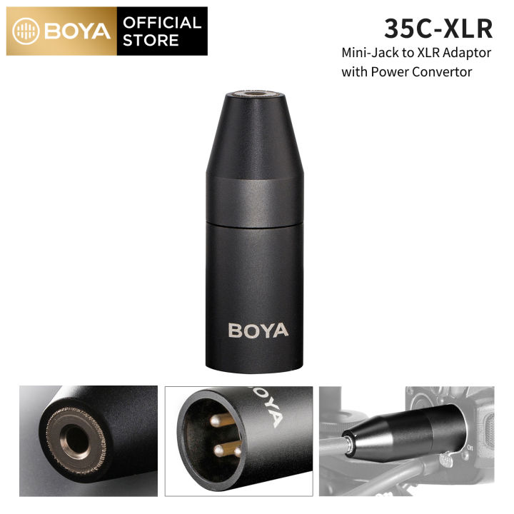 BOYA 35C-XLR 3.5mm (TRS) Mini-Jack Female Microphone Adapter to 3-pin ...