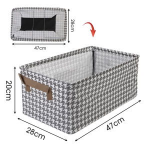 2Pcs Clothing Storage Basket with Handle / Metal Frame Non-woven Fabric Folding Storage Bins / Closet Wardrobe Organizer
