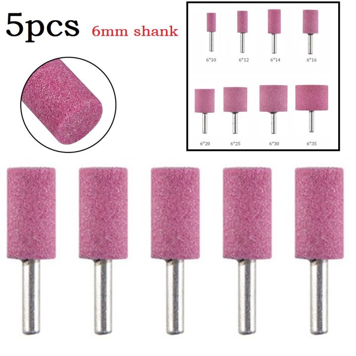 5pcs 6mm Cylinder Head Stone Ceramic Polishing Buffing Drill Bit For ...