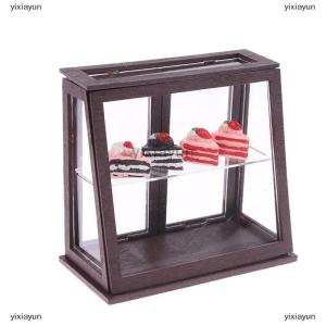 [COD] yixiayun 1:12 Dollhouse Miniature Display Cabinet Cake Cabinet Mini Bread Rack Cupboard Storage Shelf Model Kitchen Furniture Decor Toy