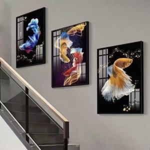 Modern Mural Art Decor Living Bedroom Room Inetrior Home Hanging decor3 Pcs Frame Deocration