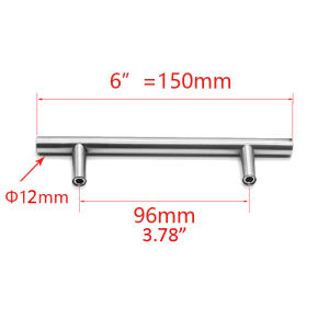 12mm Cabinet Handle Drawer Cabinet Door Handle Furniture T BAR Handle Drawer Cupboard Stainless Steel Kitchen Cabinets Pull Handle