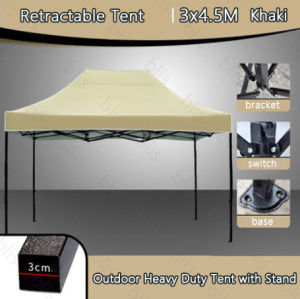 Retractable Tent Heavy Duty 3x3 Foldable Tent Canopy Large Gazebo Outdoor Tent with Frame Automatic Tents Outdoor