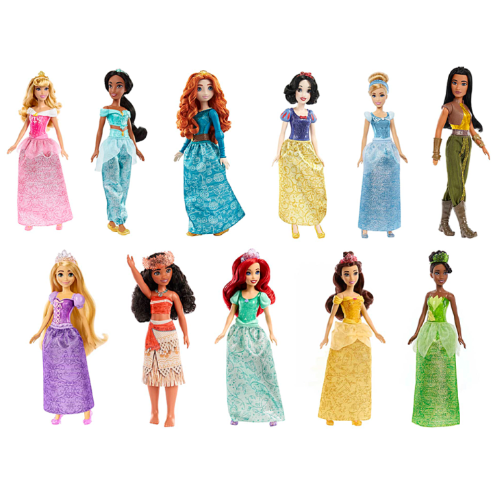 Disney Princess Fashion Dolls (Tiana, Belle, Ariel, Moana, Rapunzel ...