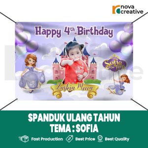 Buat Banner Ultah Anak Tema Sofia Gratis Desain