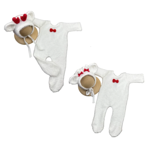 Baby Photography Costume Christmas Festival Reindeer Hat and Romper Set for Infant Newborn Holiday Photoshoots Clothing