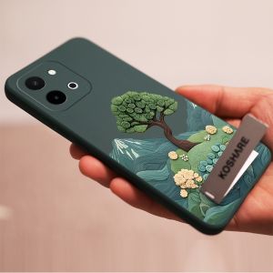 เคสสำหรับศัพท์ VIVO Y28 4g เคสนิ่มซิลิโคนเหลวกันกระแทก ดีไซน์ใหม่สวยงามต้นไม้พร้อมที่วาง YTCBZJLS01