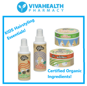Just Gentle Kids Organic Hair Styling Essentials/ Hair Detangler /Spray/Gel/Wax/Conditioner