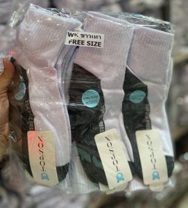 I ถุงเท้านักเรียน BL WK ป้าย TOPSOX เนื้อดีเกรดA  สีขาว เทา น้ำตาล (6 คู่)