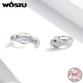 WOSTU Authentic 925 Sterling Silver Luxury Brand Snake Hoop Earrings for Women Wedding Engagement Statement Jewelry ZBSCE922. 