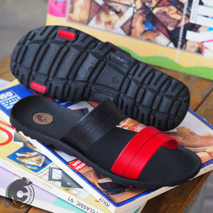 NES Official Store Camou Sandal Pria Dakota Merah Hitam Red Black Awet Ringan Dan Nyaman Dipakai