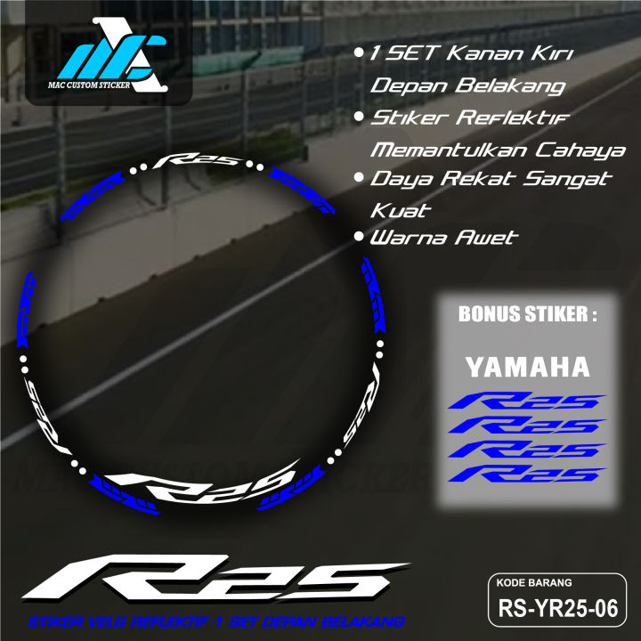 [ MAC ] CUTTING STIKER STICKER LIS LIST VELG YAMAHA R25 - AKSESORIS ...