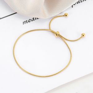 Lắc chân titan nữ dây tròn kiểu rút dây phong cách bền màu không bị gỉ