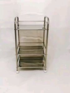 ชั้นวางของ 3ชั้น 60x35x75 ชั้นวางของสแตนเลส ล้อเลื่อน หรือชั้นวางของล้อมีล้อ