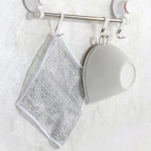 LuckyLKH- 6pcs Kitchen Non-stick Oil Dish Clean Towel Washing Rags / Household Cleaning Accessories