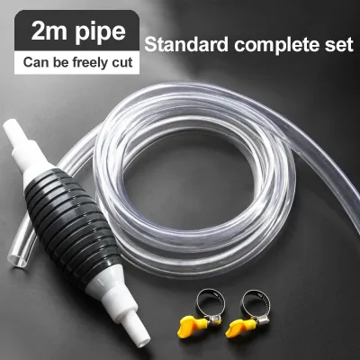 1m 2m Gasoline Siphon Hose Hand Fuel Pump Portable Universal High Flow Petrol Diesel Oil Water Liquid Transfer Tube