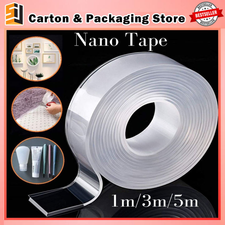 Trace Less Tape Nano Tape Traceless Washable Adhesive Double Sided Reusable Clear ...