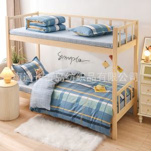 Pure cotton student dormitory three-piece and six-piece set for school bunk beds pure cotton duvet cover bed sheet and quilt
