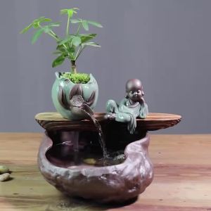 Water Feature Decorative Items Display Water Fountain Indoor Feng Shui Humidifier Coffee Table Fountain Home Decoration Items Water Fountain Ornaments Decor Show Piece For Home Decoration