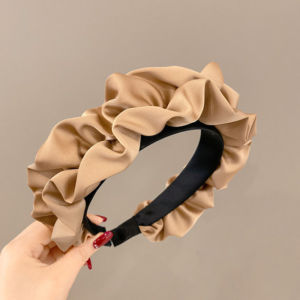 Zy Fashion Wide-brimmed Pleated Headband for Women Korean Style Elegant Temperament Face Wash Hairband Fashion Girl Hair Accessories