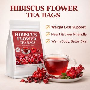 Dried Hibiscus Flowers (Roselle) – Food-Grade Hibiscus Petals for Tea & Cooking 80 PACKS