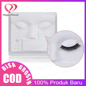 Practice Tray Manekin Plastik 3 in 1 Kepala Latihan Belajar Reusable Palet Mannequin Alat Latihan Tanam Bulu Mata Face Plastic Training Eyelash Extension Tools Bulu Mata Palsu