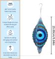 3D Wind Spinner Mandala 10 Inch Evil Eye Stainless Steel Wind Sculpture Blue Hanging Ornament Cut Metal Art for Indoor Outdoor Garden Decoration Amulet for Home and Yard. 