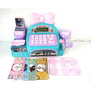 Kids Frozen Supermarket Scan Cash Register Toy Funny Shopping Cashier Pretend Play Toy