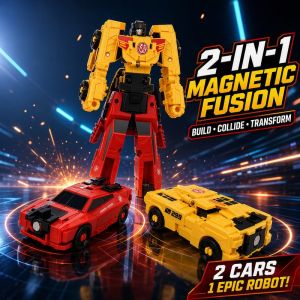 Magnetic Transforming Car Robot Toy 2In1 Collision Fusion Deform Action Figure For Kids Gift