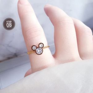 Clue Xuping - Cincin terbaru ulir mickey mouse gold titanium CXB23112403