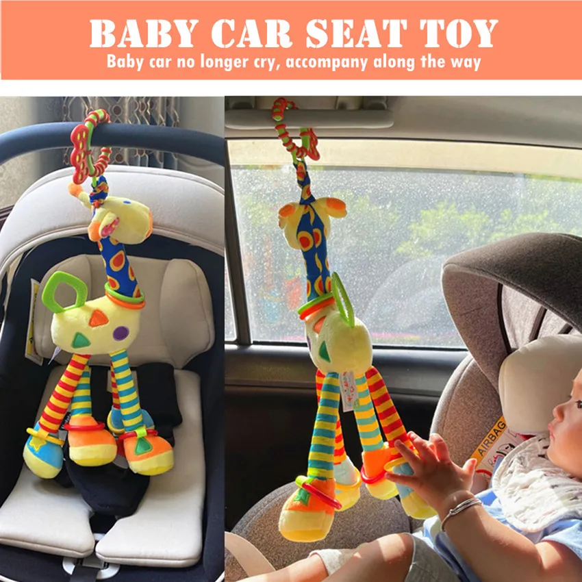 Newborn Baby Toys Month Old Car Giraffe Baby Hanging Toys:3-6-12