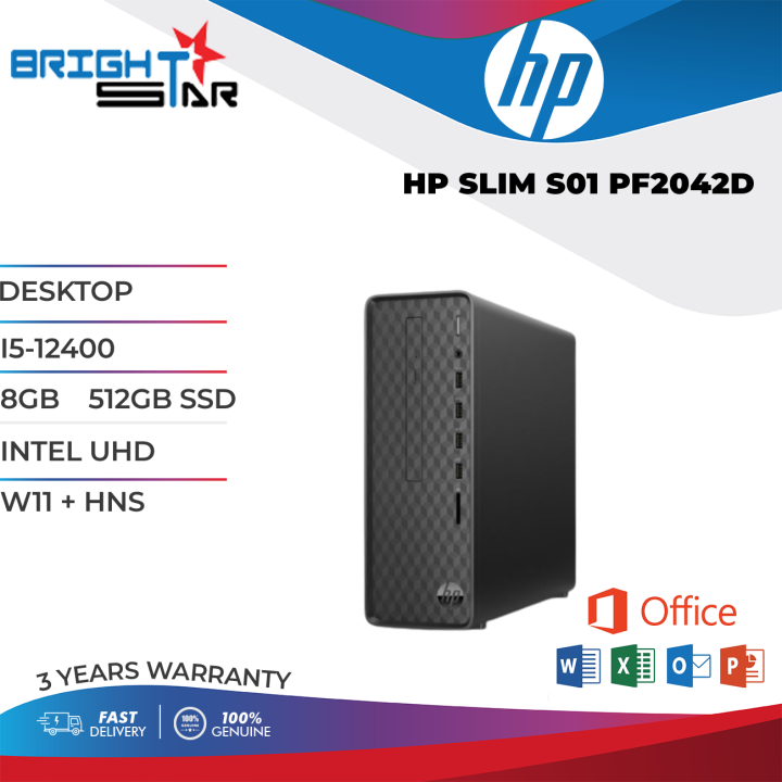 DESKTOP HP SLIM S01 PF2042D (I5-12400 8GB 512GB SSD