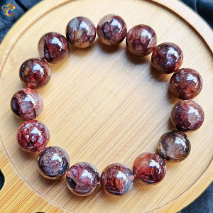Premium Grade Devilish Fire Quartz Red Hematoid Bracelet