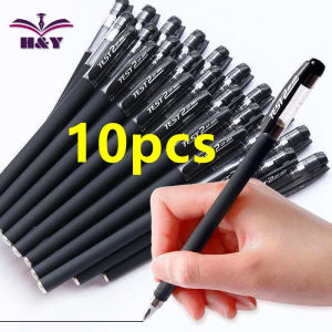 Wholesale 10 pcs MUJI style ballpen set Gel Pen Black ball Pen Students sign Pen 0.5 mm school Grind