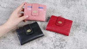 2022 New Buckle Vertical Style Womens Korean Version Multi-Card Slot Short Coin Purse Card Holder Small Wallet Zipper [ Free Shipping ]