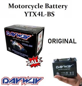 HONDA Beat Premium BATTERY ( YTX4L-BS ) ORIGINAL DAYWAY MOTORCYCLE BATTERY