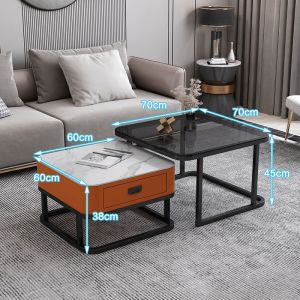 Modern Scalable rock plate coffee table in living room square rock plate coffee table