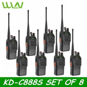 WLN KD-C888S VHF/UHF 400-470MHz Two Way Walkie Talkie Radio with Detachable Antenna & Flashlight 5W- SET OF 8