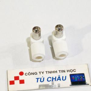 Đầu cắm Tivi Camera... gốc Vuông 90 độ -Chuẩn cắm Anten - RF In Võ nhựa: Túi 2 đầu / Túi 5 đầu