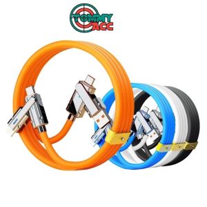 KABEL DATA 4IN1 120W KABEL CHARGER DATA CABLE USB TYPE C TO TYPE C LIGHTING KABEL DATA SILIKON SUPER FAST CHARGING