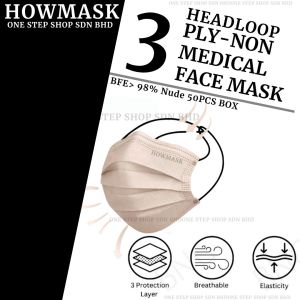 READY STOCK 50PCS ADULT HIJAB FACE MASK HEADLOOP TUDUNG 3 PLY DISPOSABLE MASK MURAH HEADLOOP FACE MASK WHITE ❤️ 💯 PURE WHITE COLOR ❤️ Black FACE MASK HIJAB FOR WOMEN