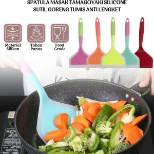 Spatula Silikon Masak Tamagoyaki Tahan Panas Sutil Masak Okonomiyaki Pizza Martabak Scraper Pancake