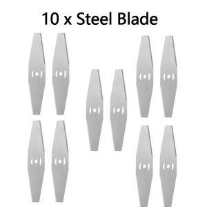 6 Inch Heavy-Duty White Steel Straight Blade For Grass Trimmer Lawn Mower Replacement