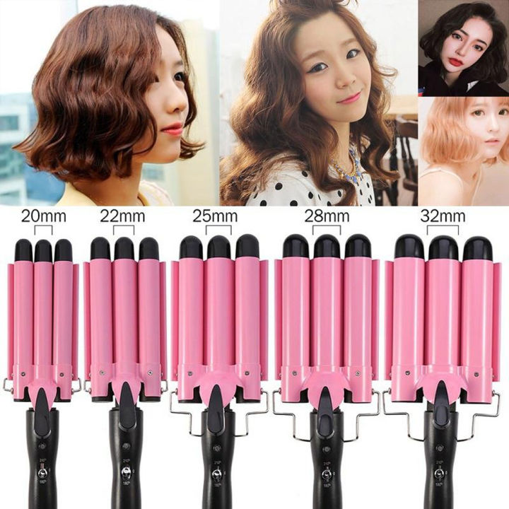 Triple pipe shop hair curler