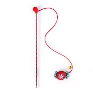 MARGETT Kitten Playing Funny Indoor Exercise Christmas Cat Wand Interactive Stick Cat Tease Toy Tease Wand