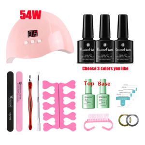 MS.W Gel Nail Polish Set with 54w/150w Lamp Gel Polish Gel Polish Complete Set 15 colors Base+Top Coat